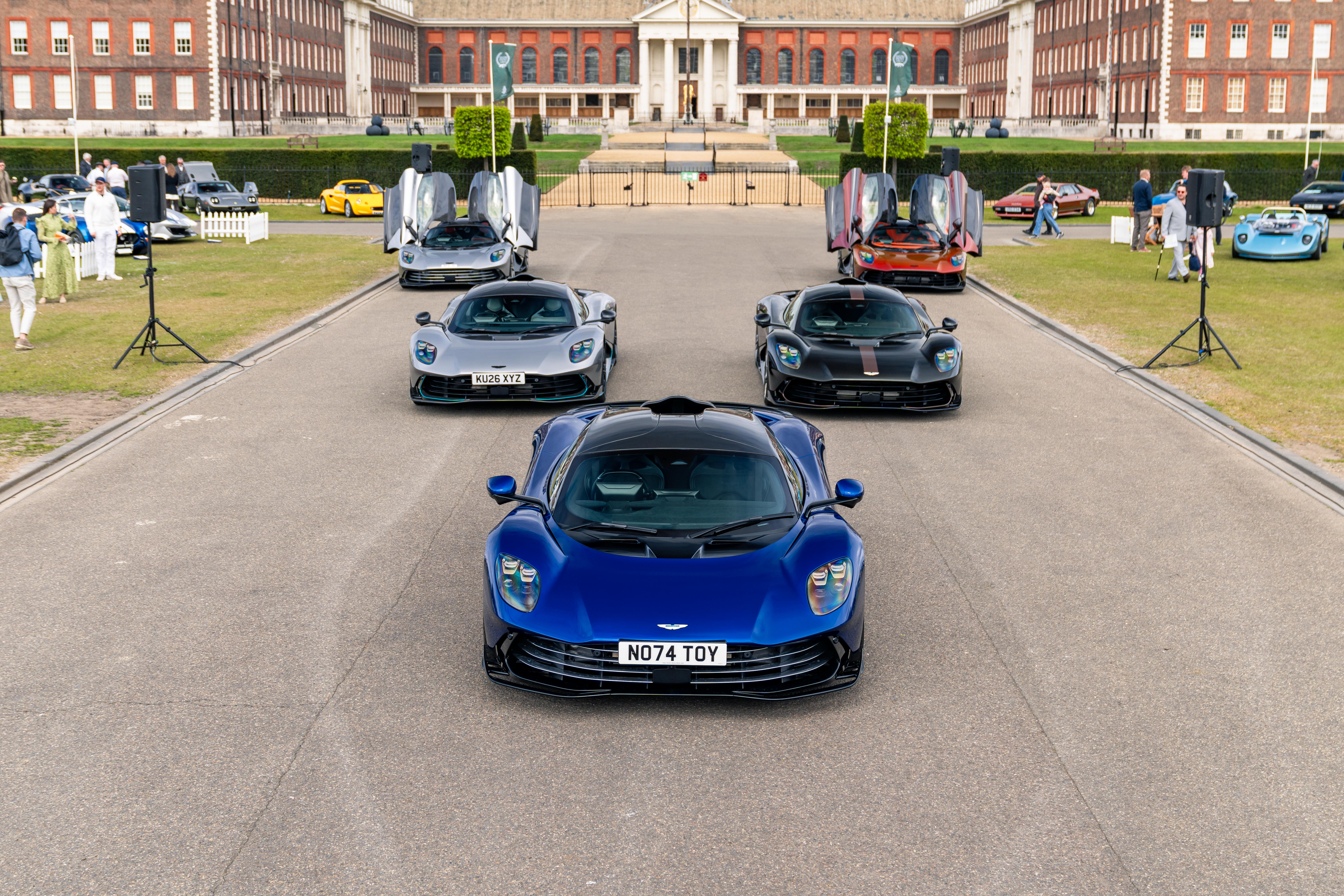 A row of Aston Martin Valhallas