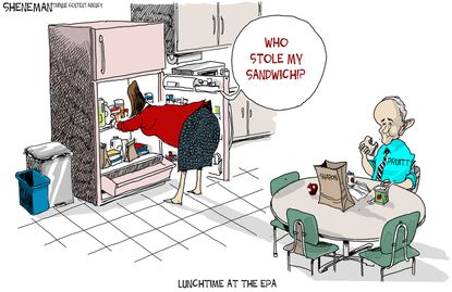 Political Cartoon U.S. EPA Scott Pruitt corruption scandals