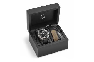 Bulova’s moon watch chronograph replica comes with two straps, including a replica Velcro strap as worn by David Scott.