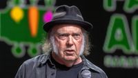 Neil Young on stage during Farm Aid 2024 