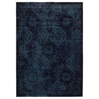 A dark blue and black rug