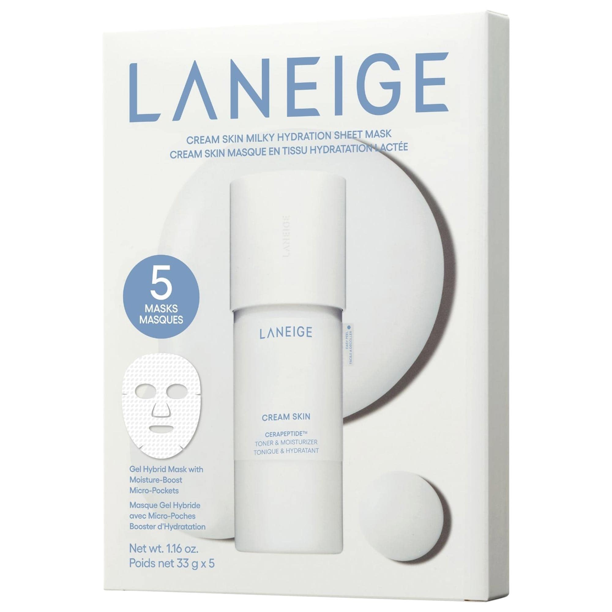 Cream Skin Milky Hydration Sheet Mask With Ceramides amp;amp; Peptides