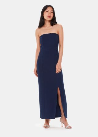 Navy Gemma Strapless Maxi Dress