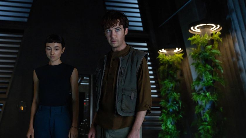 Sydney Chandler as Wendy and Alex Lawther as Hermit in Alien: Earth