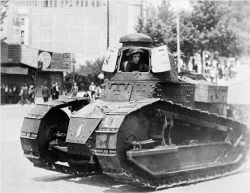 A tank on the streets of Madrid