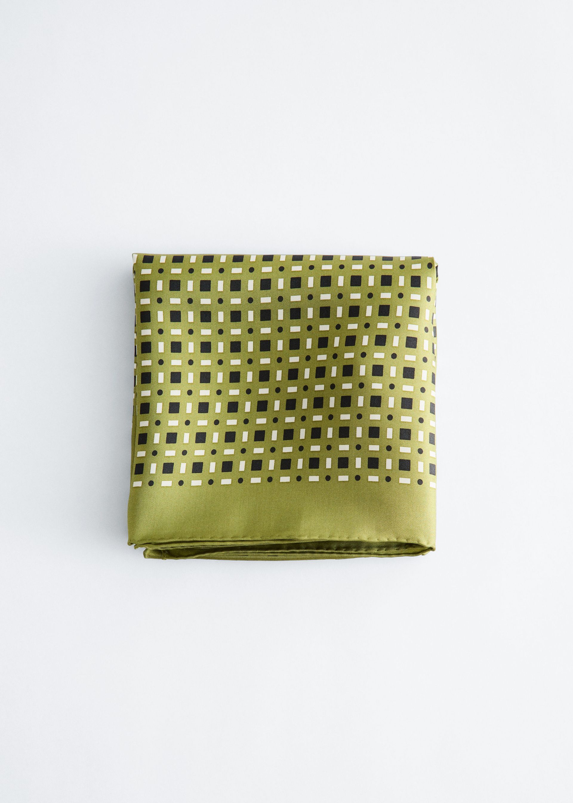 Geometric Print Silk Scarf