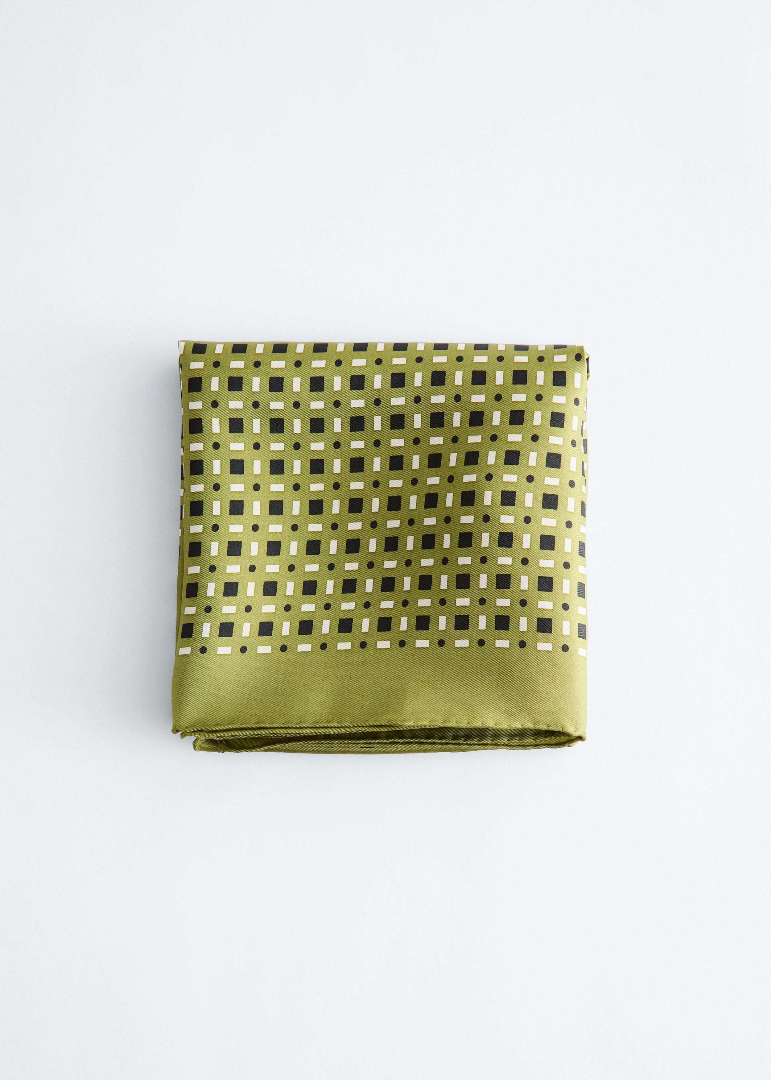 Geometric Print Silk Scarf