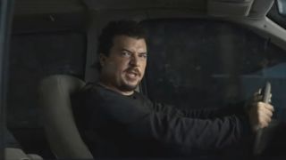 Danny McBride driving angrily in 30 Minutes or Less.