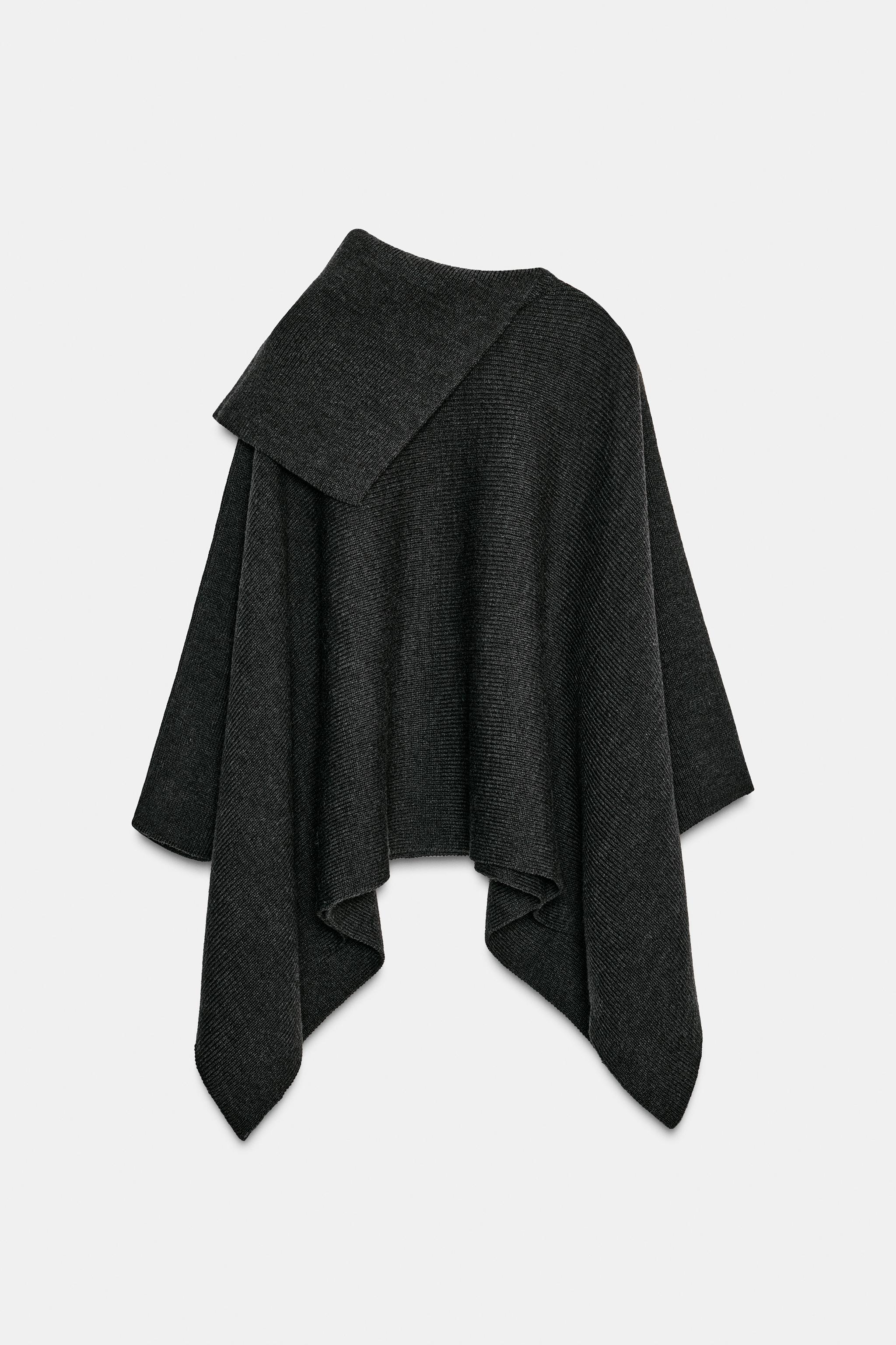 Wool Cape With Asymmetric Collar