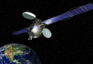 Artist's concept of the SES 2 satellite in orbit.