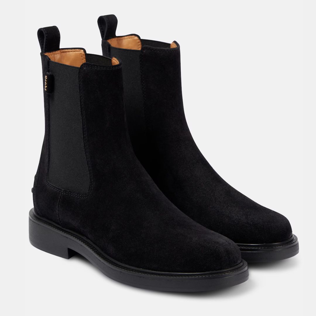 Tod's Black Suede Chelsea Boots