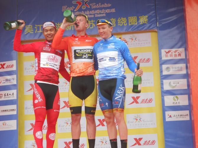 The podium at the 2014 Tour of Taihu Lake