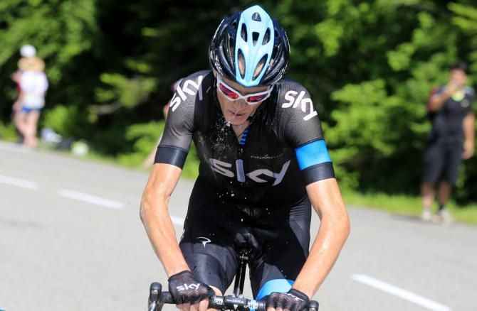 Chris Froome (Sky) en route to victory in stage 8