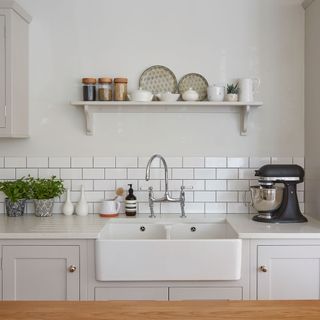 white kitchen with worktop