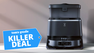 Ecovac Deebot T30 Omni in black in lifestyle setting with Tom's Guide deal badge