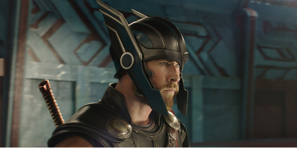 Thor: Ragnarok Thor ready for battle with his helmet