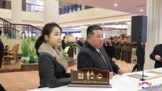 Kim Ju-ae and Kim Jong-un inspect a hotel in Samjiyon, North Korea. 