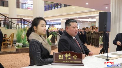 Kim Ju-ae and Kim Jong-un inspect a hotel in Samjiyon, North Korea. 