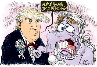 Political Cartoon U.S. Trump GOP Marriage