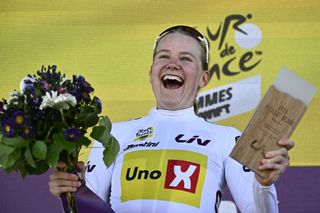 Anniina Ahtosalo takes the white jersey after stage one of the Tour de France Femmes 2024