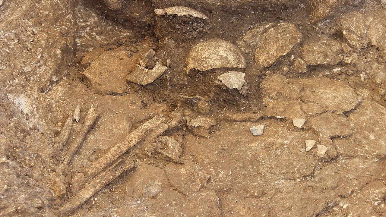 The only woman at the Fleury-sur-Orne cemetery was buried with flint arrowheads, which may have indicated she was "symbolically male," researchers say.