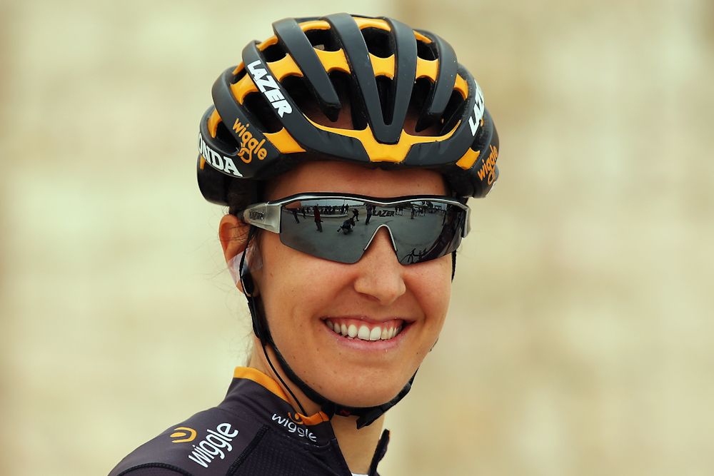 Dani King (Wiggle High5) looks on at the start of stage two of the 2016 Ladies Tour of Qatar