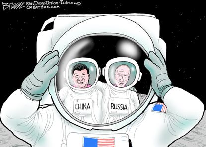 Editorial Cartoon U.S. china russia nasa space