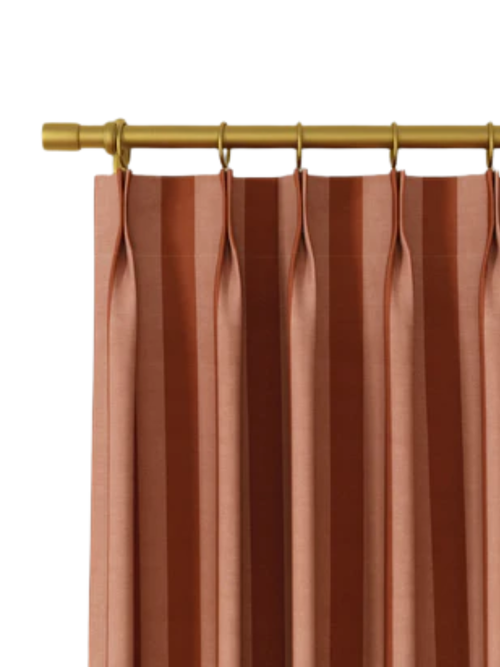 Print Linen Cotton Drapery Pleated in Pink MM-S04