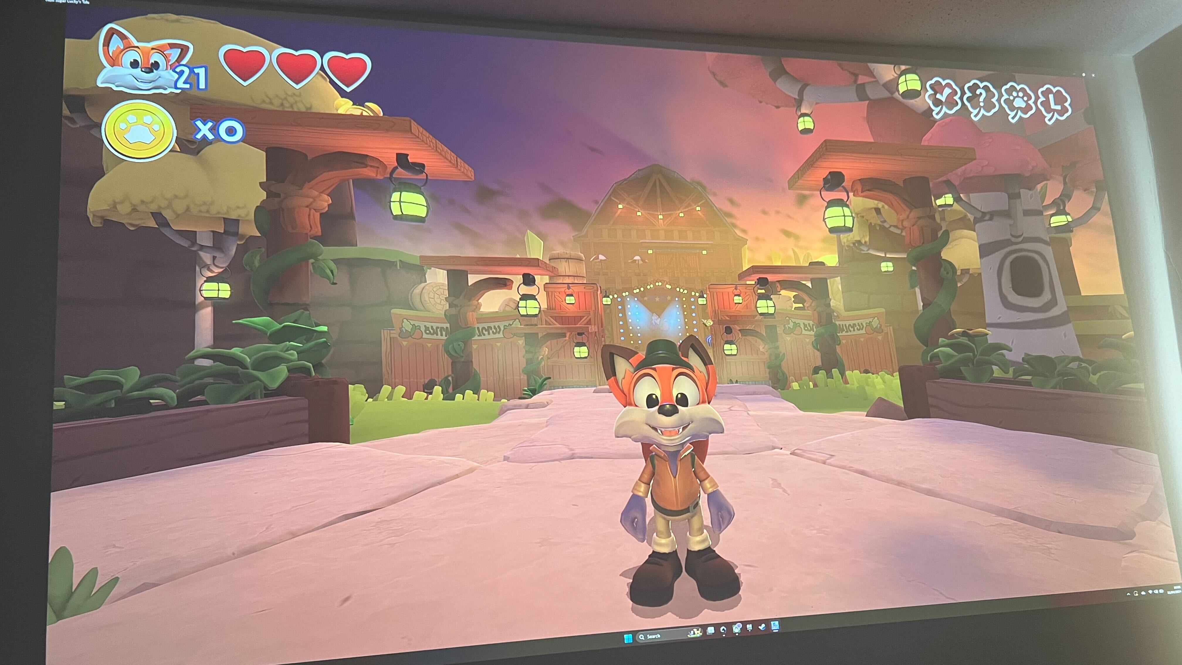 New Super Lucky's Tale playing from BenQ X300G
