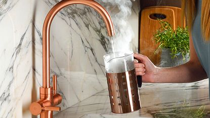 Boiling water tap in copper by Pronteau at Abode