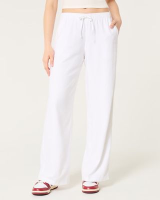 Hollister, Adjustable Pull-on Linen Trousers