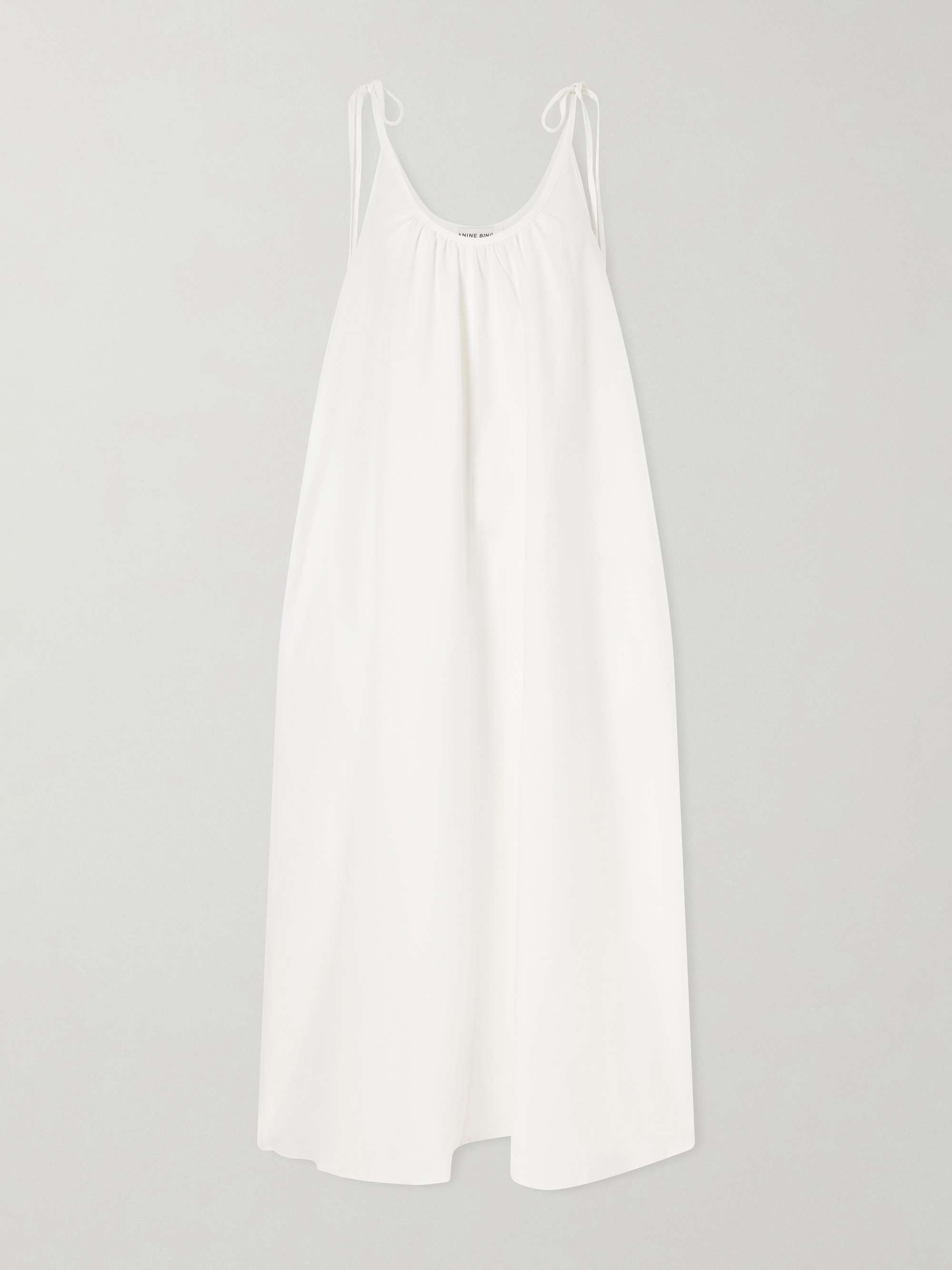 Flora Gathered Lyocell and Linen-Blend Maxi Dress