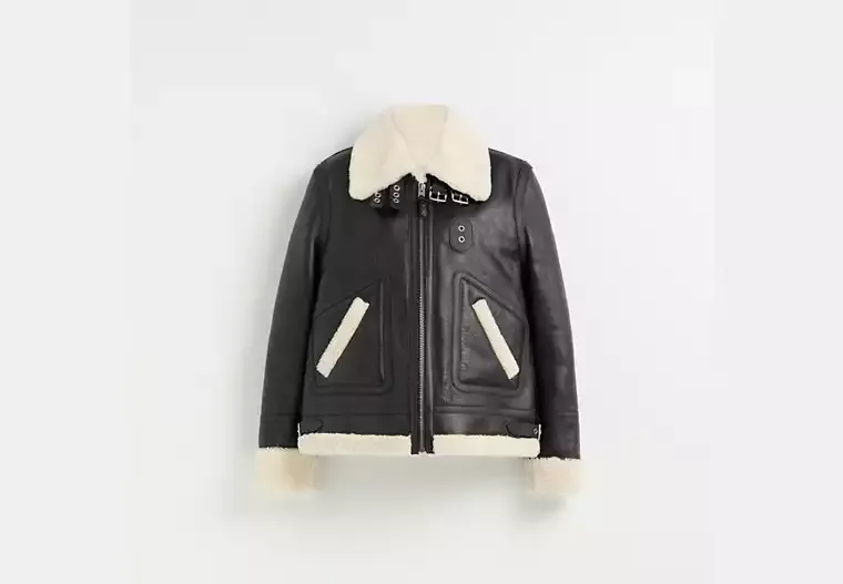 Coach, Restored Shearling Aviator Jacket