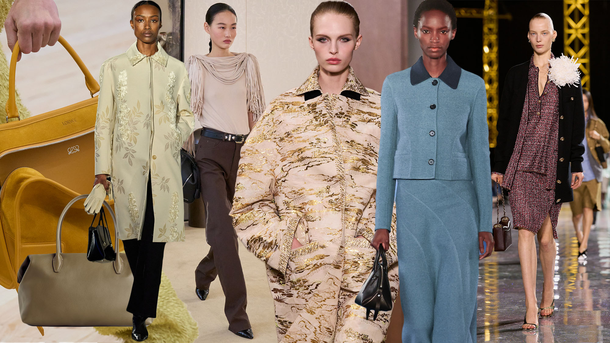 Collage of fall/winter 2026 runway trends.