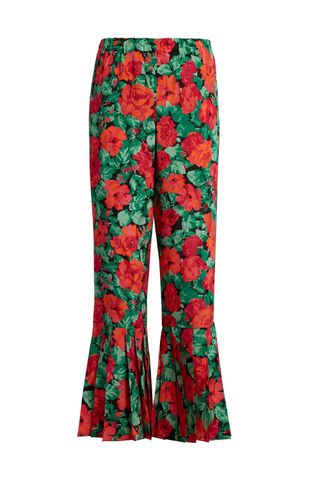 Gucci Floral-Print Pleated-Hem Silk Trousers, £795, matchesfashion.com
