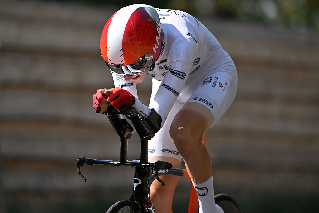 WIELICZKA, POLAND - AUGUST 10: Ben Turner of Great Britain and Team INEOS Grenadiers - White Points Jersey competes during the 82nd Tour de Pologne 2025, Stage 7 a 12.5km individual time trial stage from Wieliczka to Wieliczka / #UCIWT / on August 10, 2025 in Wieliczka, Poland. (Photo by Luc Claessen/Getty Images)