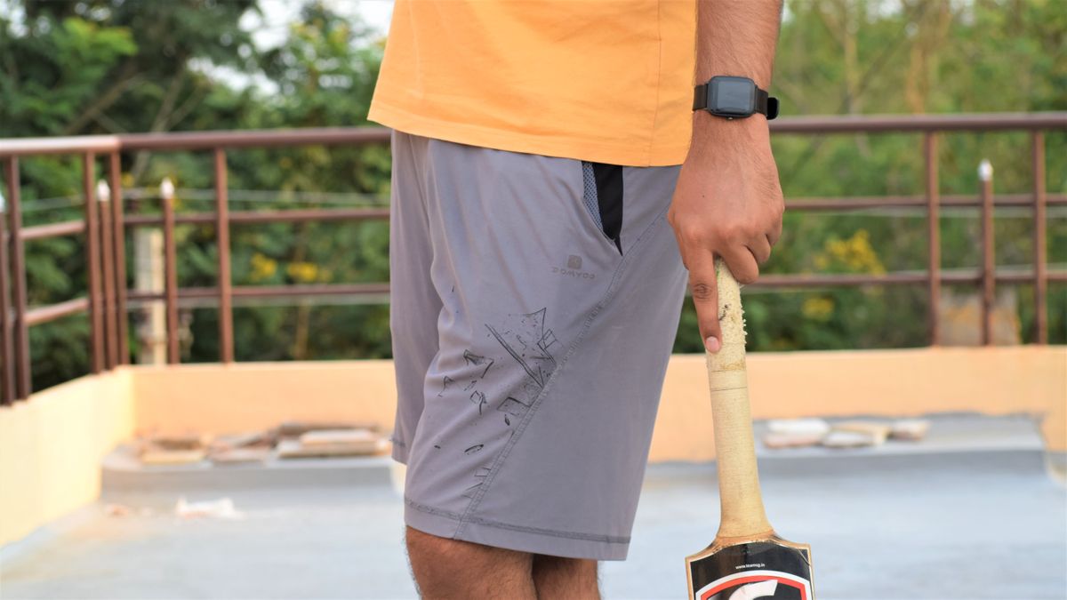 An Amazfit Bip U Pro on someone's wrist