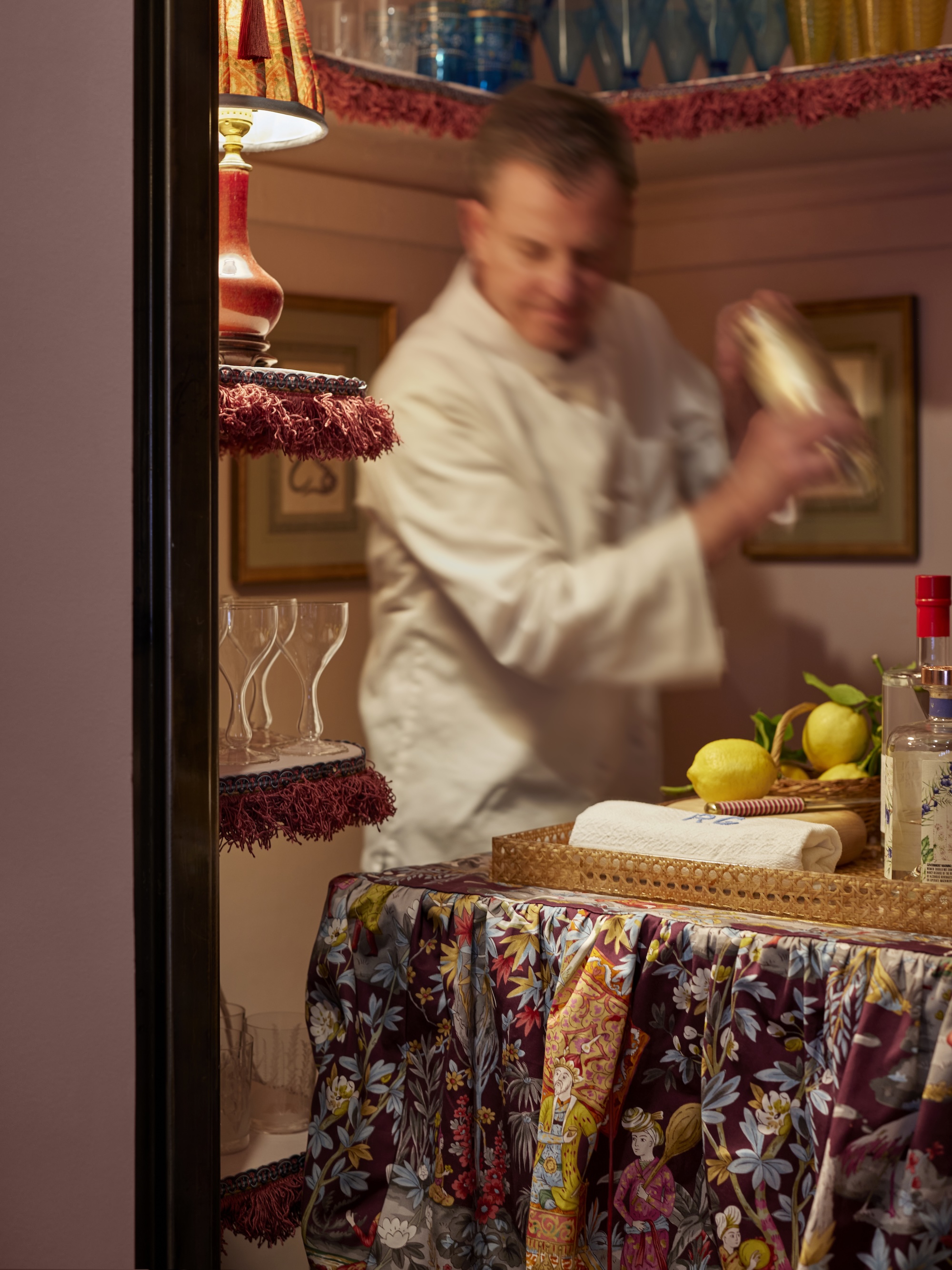 houses and parties waiter in a closet