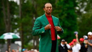 Tiger Woods in the Green Jacket after winning the 2019 Masters