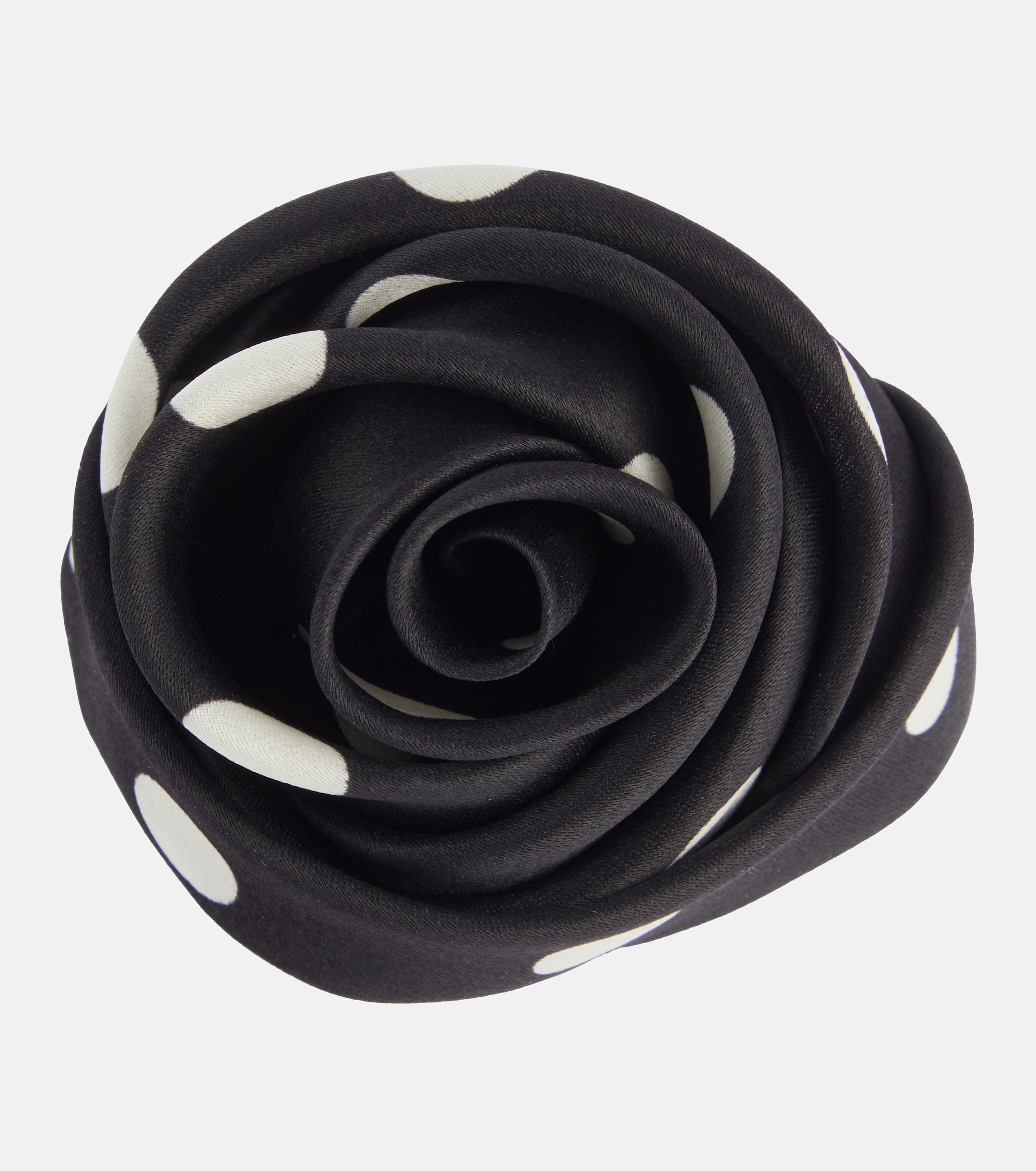Black and white rose brooch