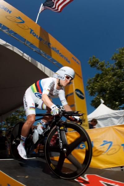World Champion Emma Pooley at the 2011 Tour of California one-day women's time trial