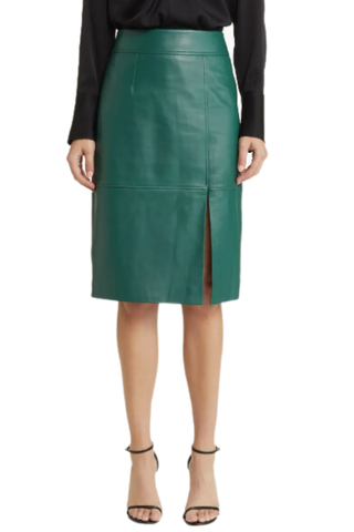 BOSS Setora Leather Pencil Skirt