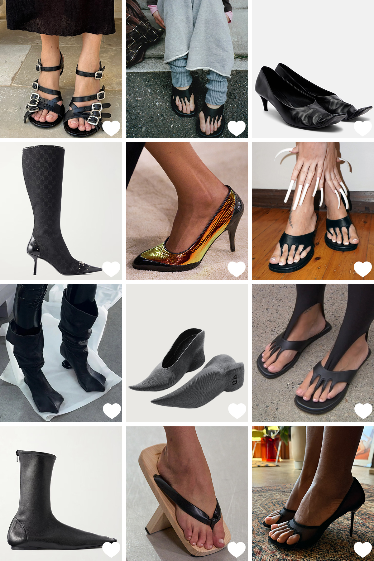 Collage depicting iPhone saved folder with images of shoes from the AW/26 collections