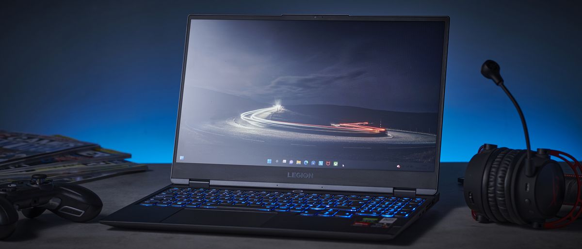 Photo of the Lenovo Legion S7 laptop on a desk.