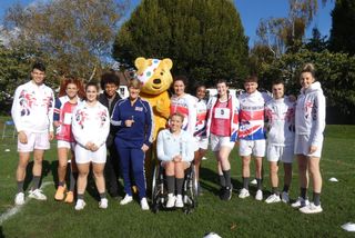 Team GB Olympians and ParalympicsGB take part in a fun school sports day
