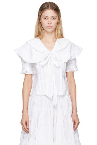 Sandy Liang White Guagua Blouse