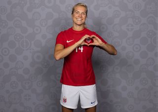 Ada Hegerberg of Norway poses for a portrait during the official UEFA Women's Euro England 2022 portrait session on June 23, 2022 in Oslo, Norway.