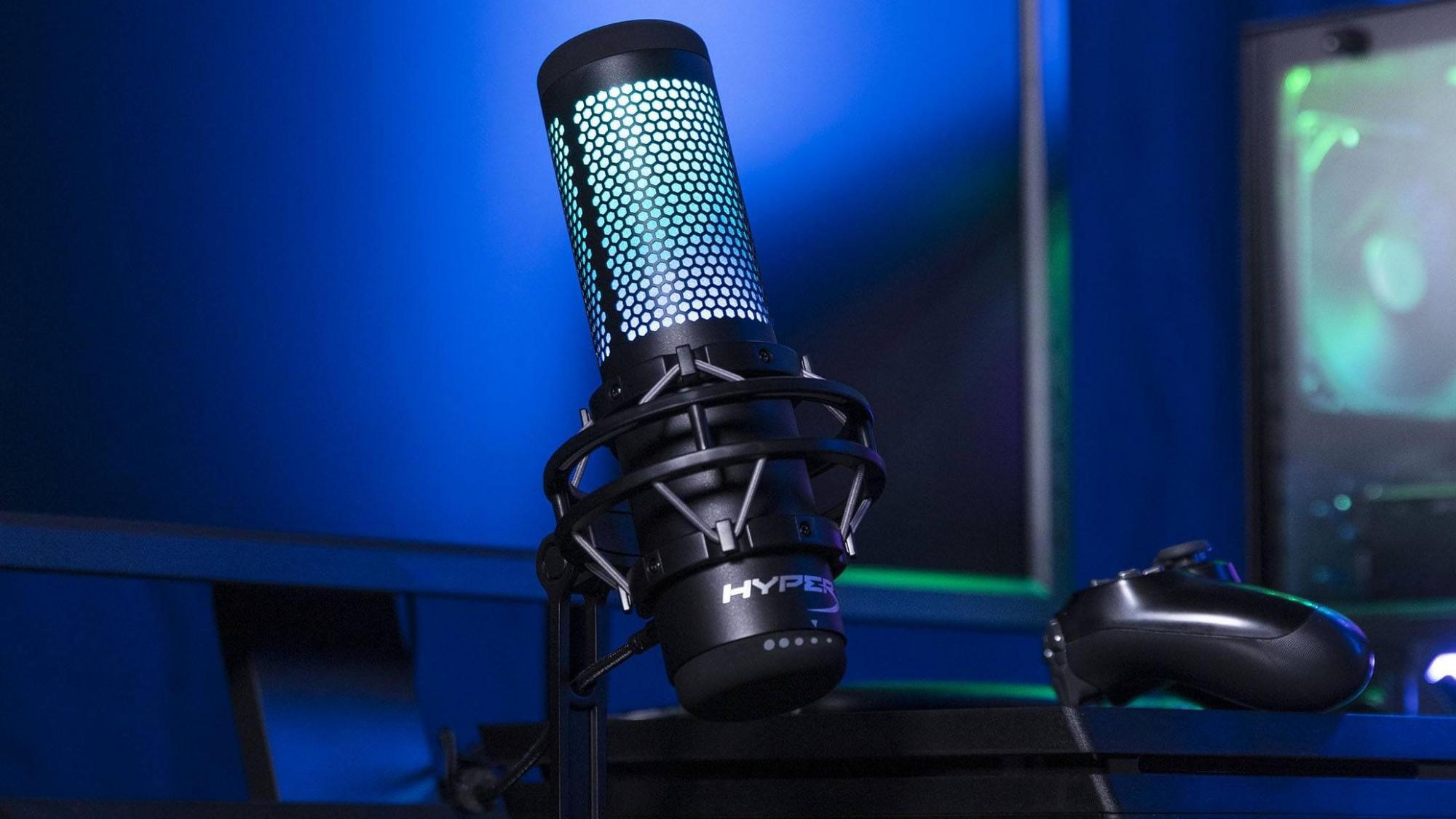 Gaming Setup editorial image. Image of microphone, blue - 111724290