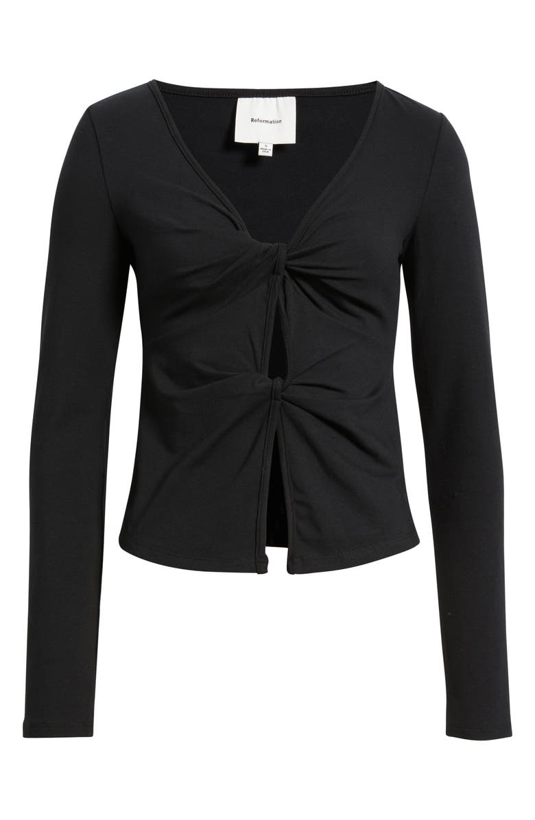 Silas Twist Detail Stretch Cotton Knit Top