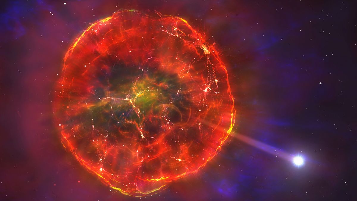 An artist&#039;s impression of an ancient supernova